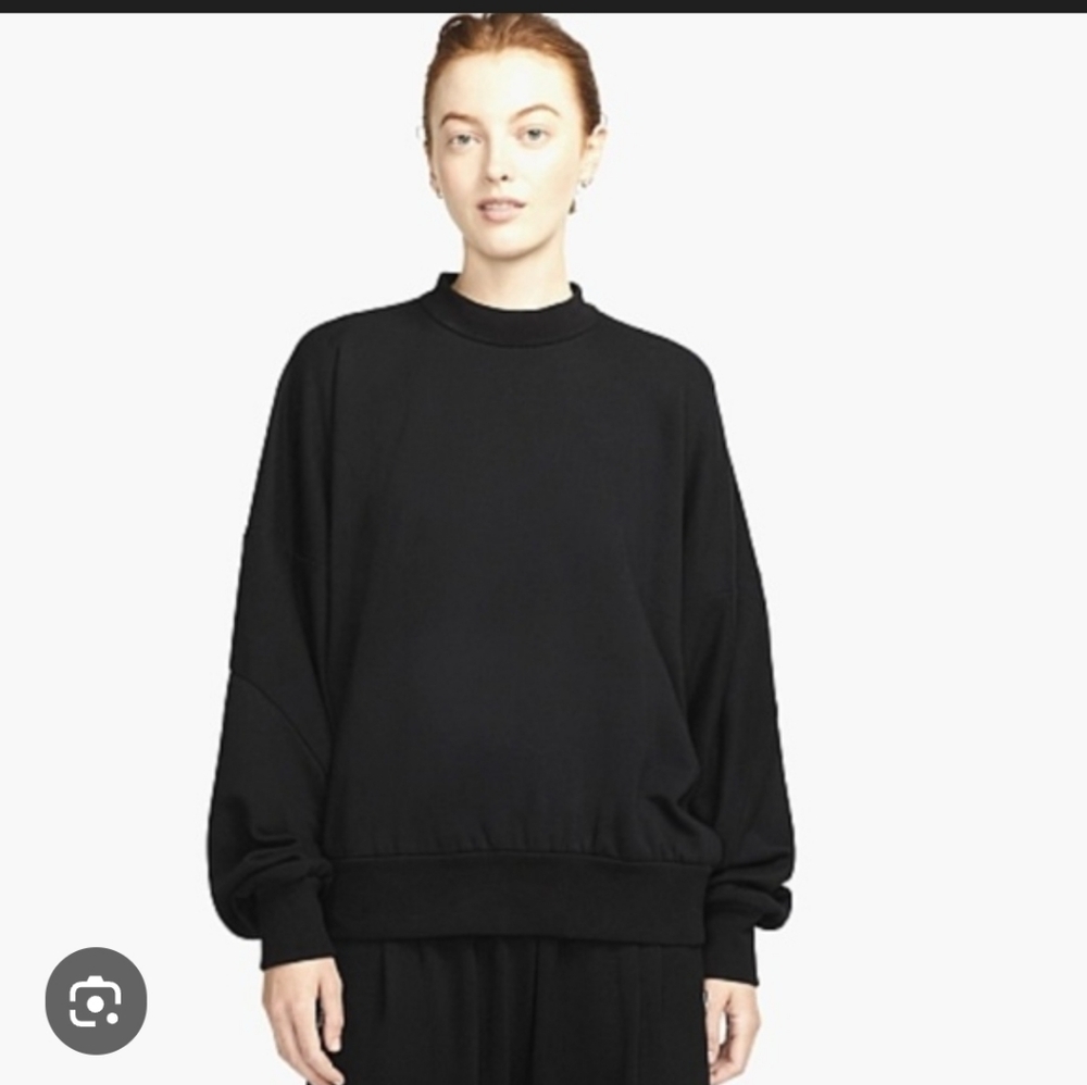 Nike ESC Every Stitch Considered Blk Unisex Mock Neck Oversized Sweatshirt L